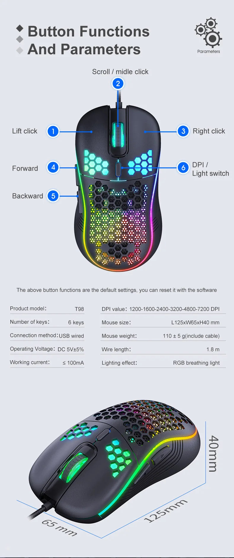 USB Wired Ultra Fast Gaming Mouse