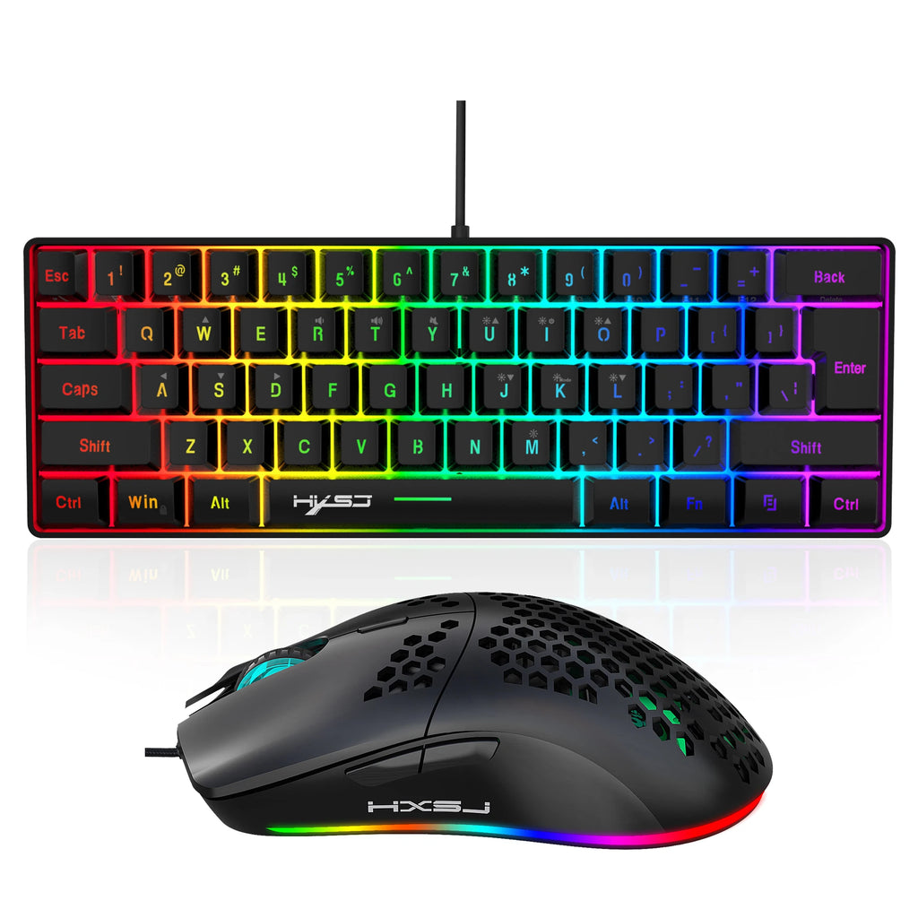 60% Ultra Fast Gaming Keyboard and Mouse With Customizable LED Lights