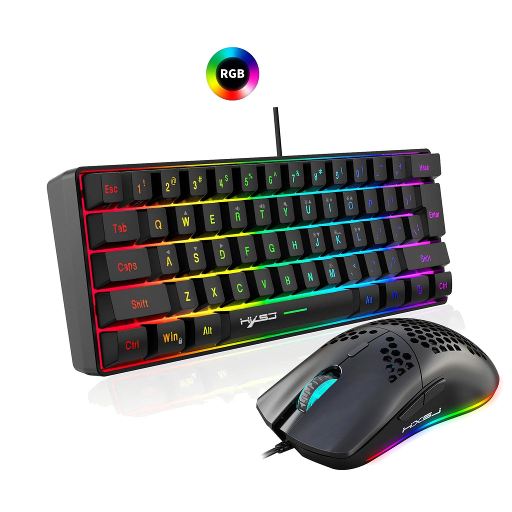 60% Ultra Fast Gaming Keyboard and Mouse With Customizable LED Lights