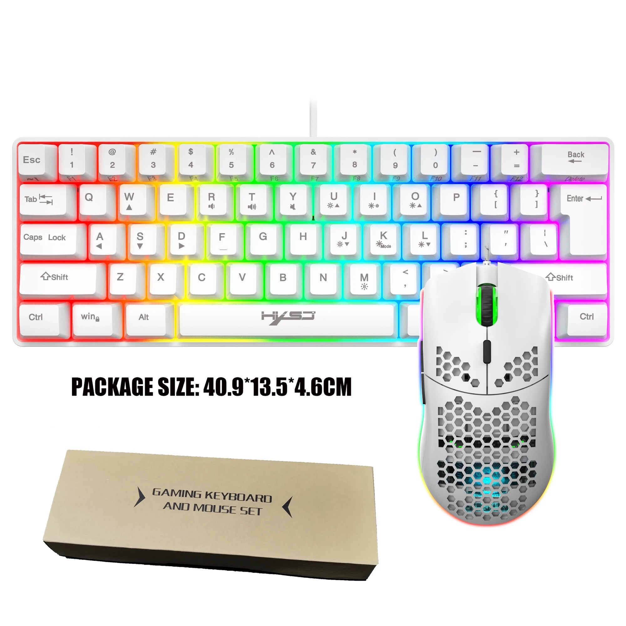 60% Ultra Fast Gaming Keyboard and Mouse With Customizable LED Lights