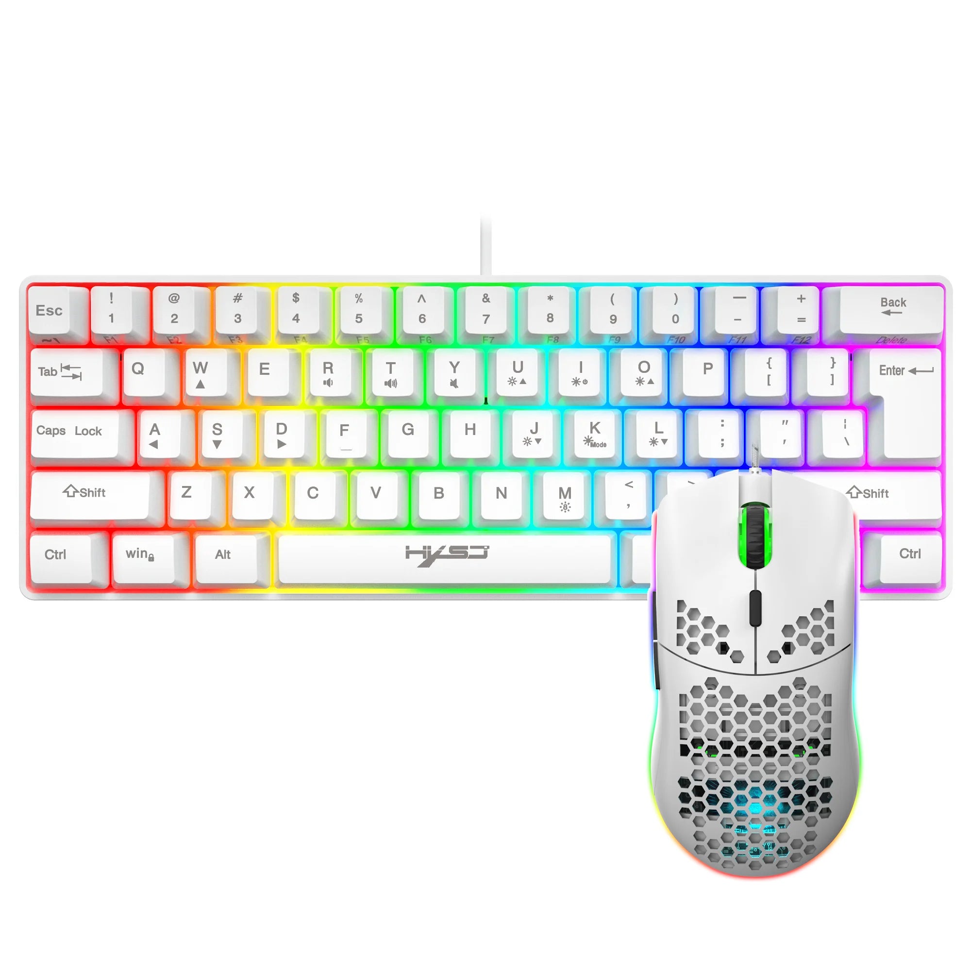 60% Ultra Fast Gaming Keyboard and Mouse With Customizable LED Lights