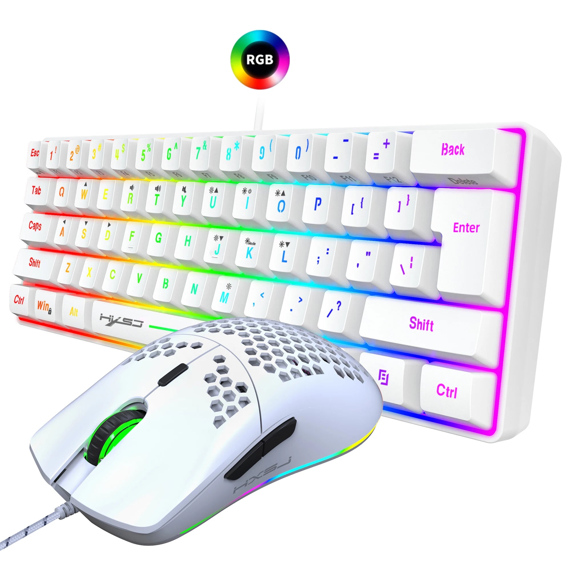60% Ultra Fast Gaming Keyboard and Mouse With Customizable LED Lights