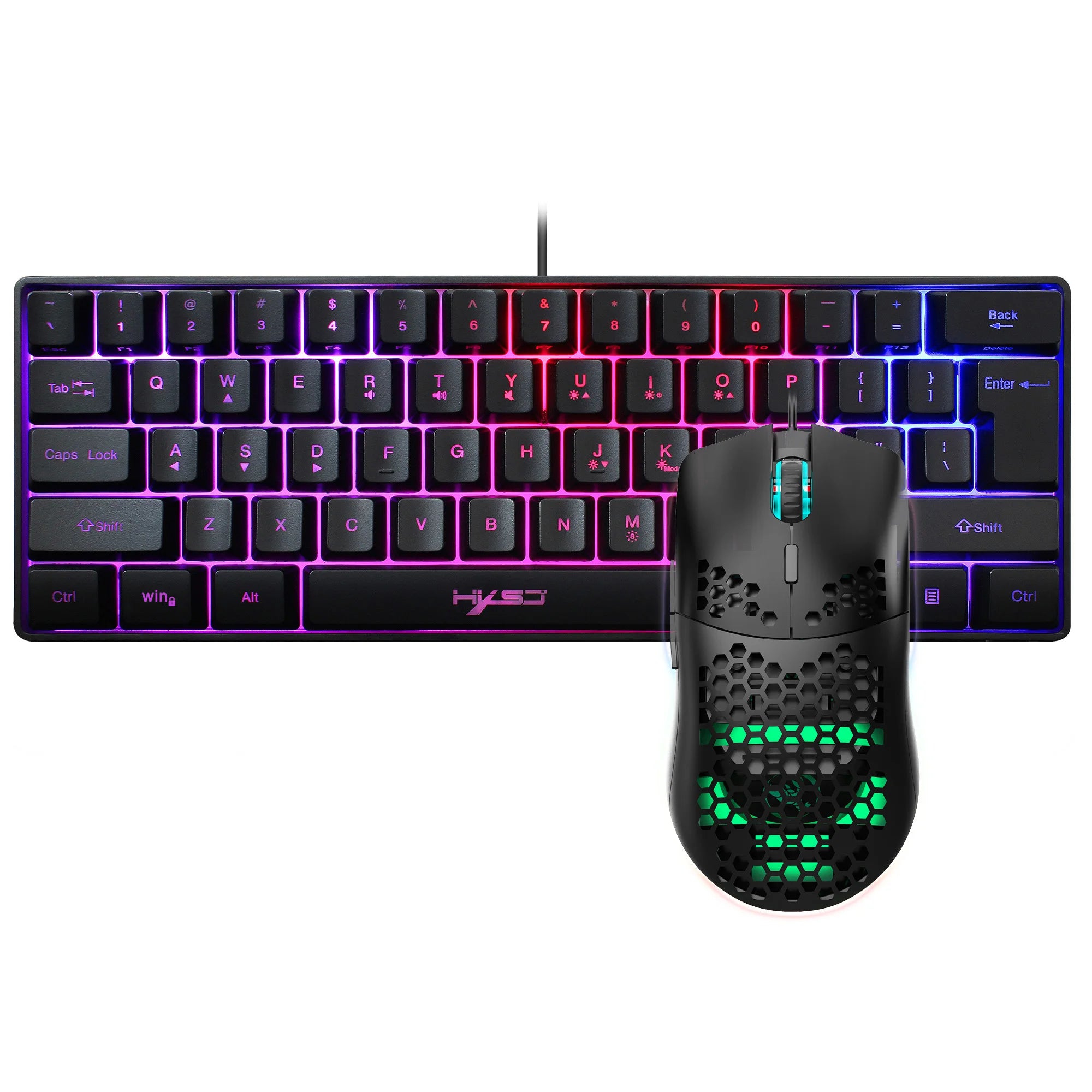 60% Ultra Fast Gaming Keyboard and Mouse With Customizable LED Lights