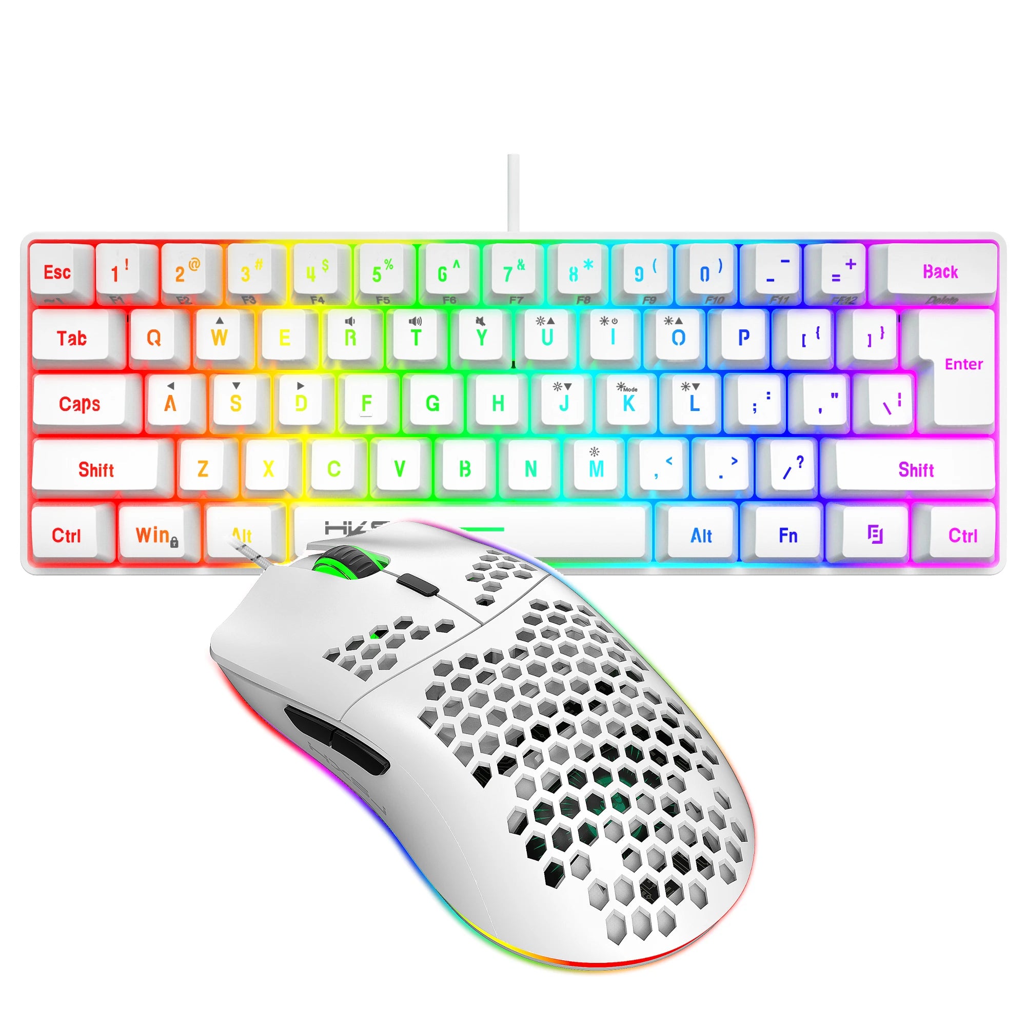 60% Ultra Fast Gaming Keyboard and Mouse With Customizable LED Lights